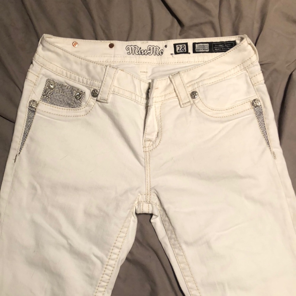 White skinny Miss Me jeans